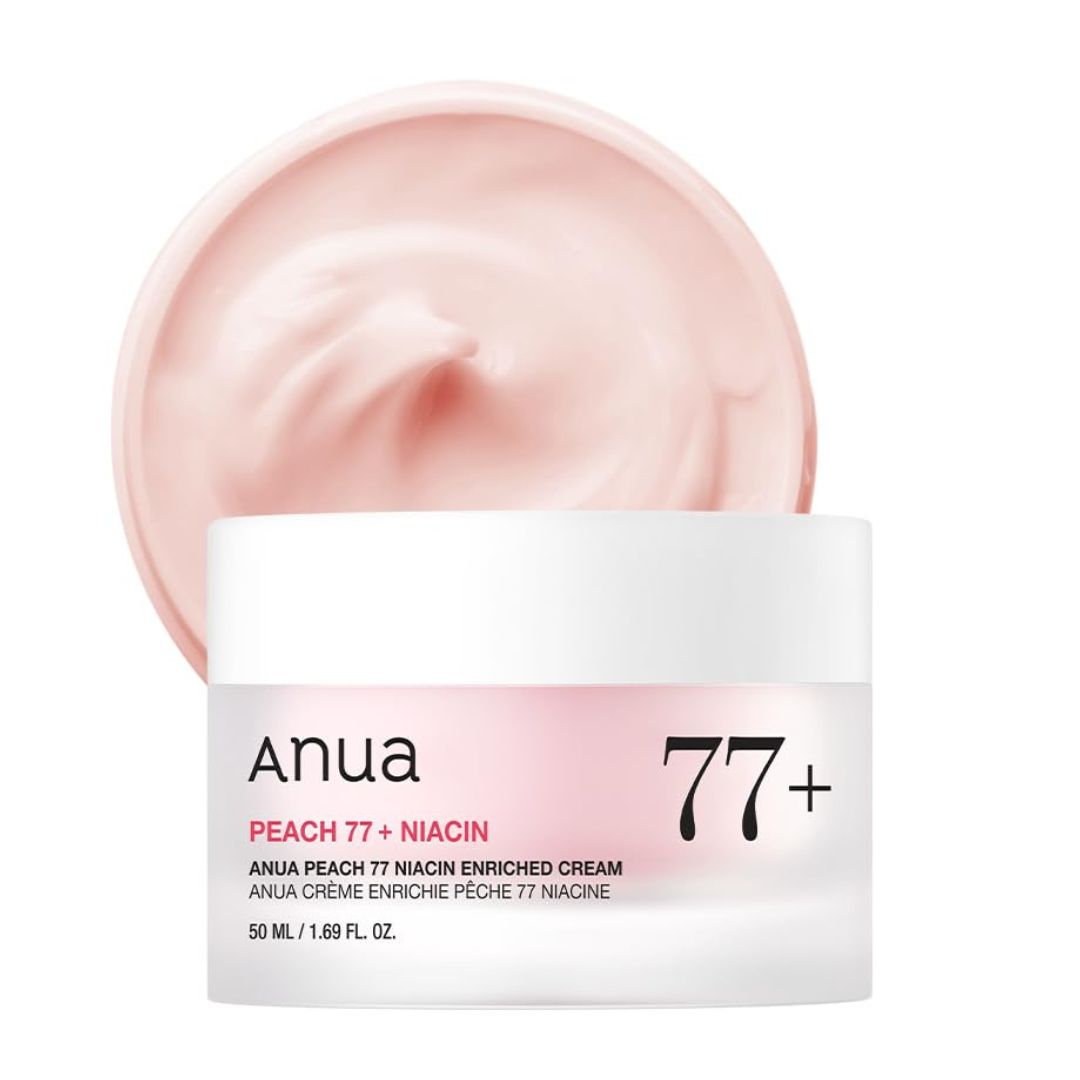Anua Peach Niacinamide Cream, Face Moisturizer for Dry Skin with Vitamin B12, Collagen, Ceramide, Panthenol, Korean Skin Care for Glass Skin (50ml, 1.69 fl.oz.)