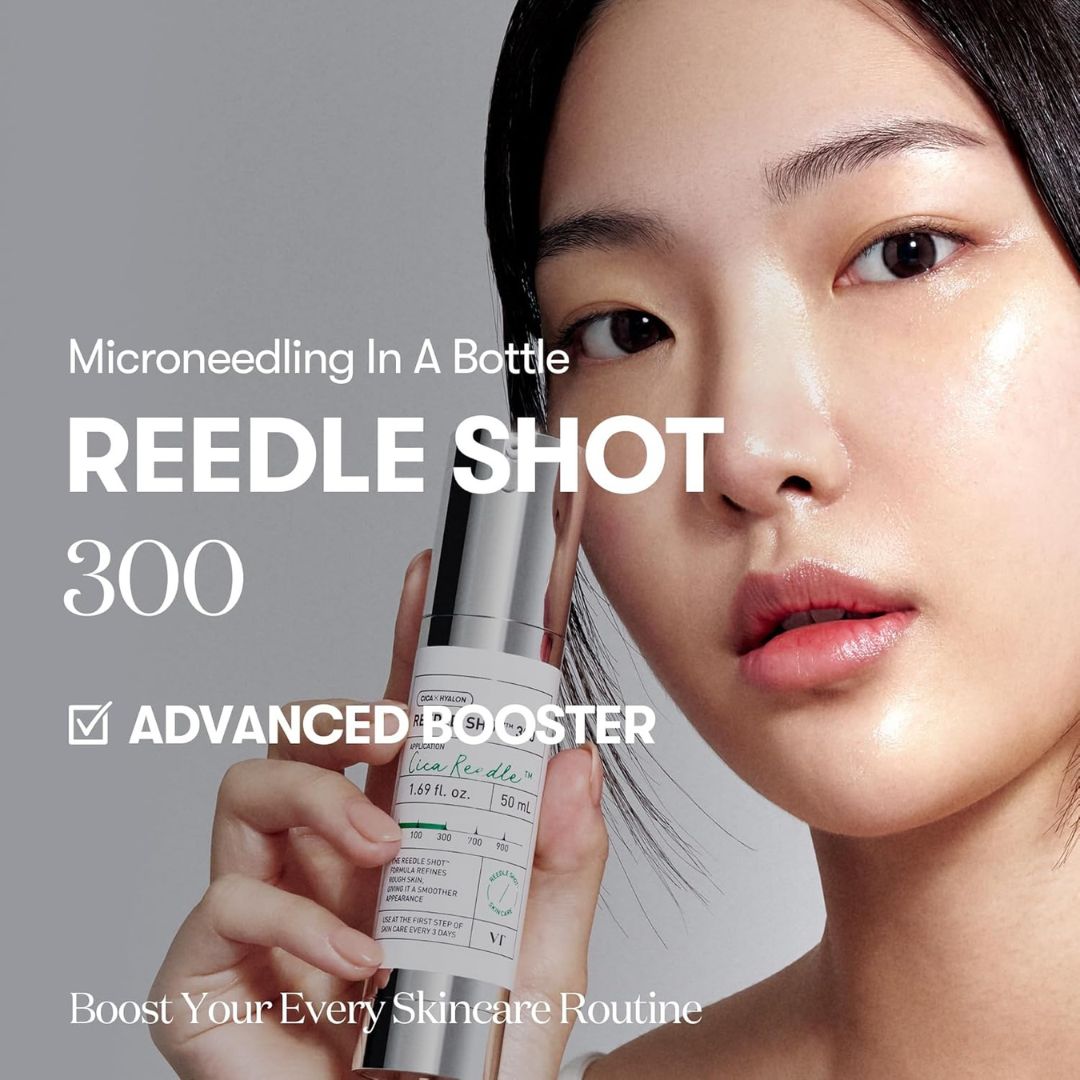 VT COSMETICS CICA Reedle Shot 700, Spicule Microneedling Serum for Pore Care&Exfoliation, Exosome&Centella Asiatica for Glass Skin, Acne&Blemish Care, Korean Liquid Skin Booster (1 Fl Oz / 30ml)