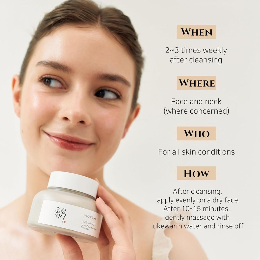 Beauty of Joseon Ground Rice and Honey Glow Mask Pore Sebum Care for Dry Sensitive Skin Korean Skin Care for Men and Women 150ml