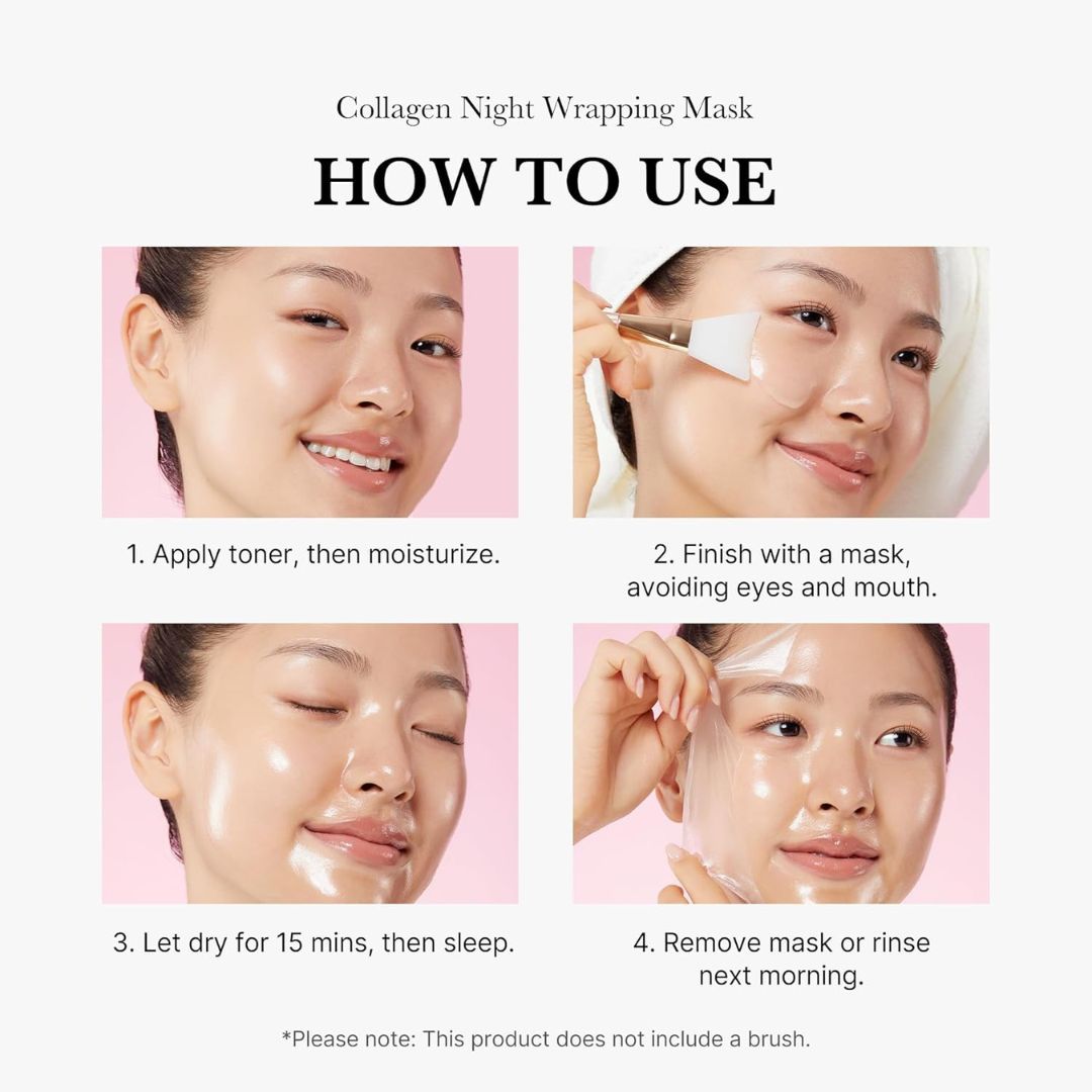 medicube Collagen Overnight Wrapping Peel Off Facial Mask Pack - Elasticity & Hydration Care, Reduces Sagging & Dullness - Hydrolyzed Collagen For Glowing Skin - Korean Skin Care, 2.53 fl.oz