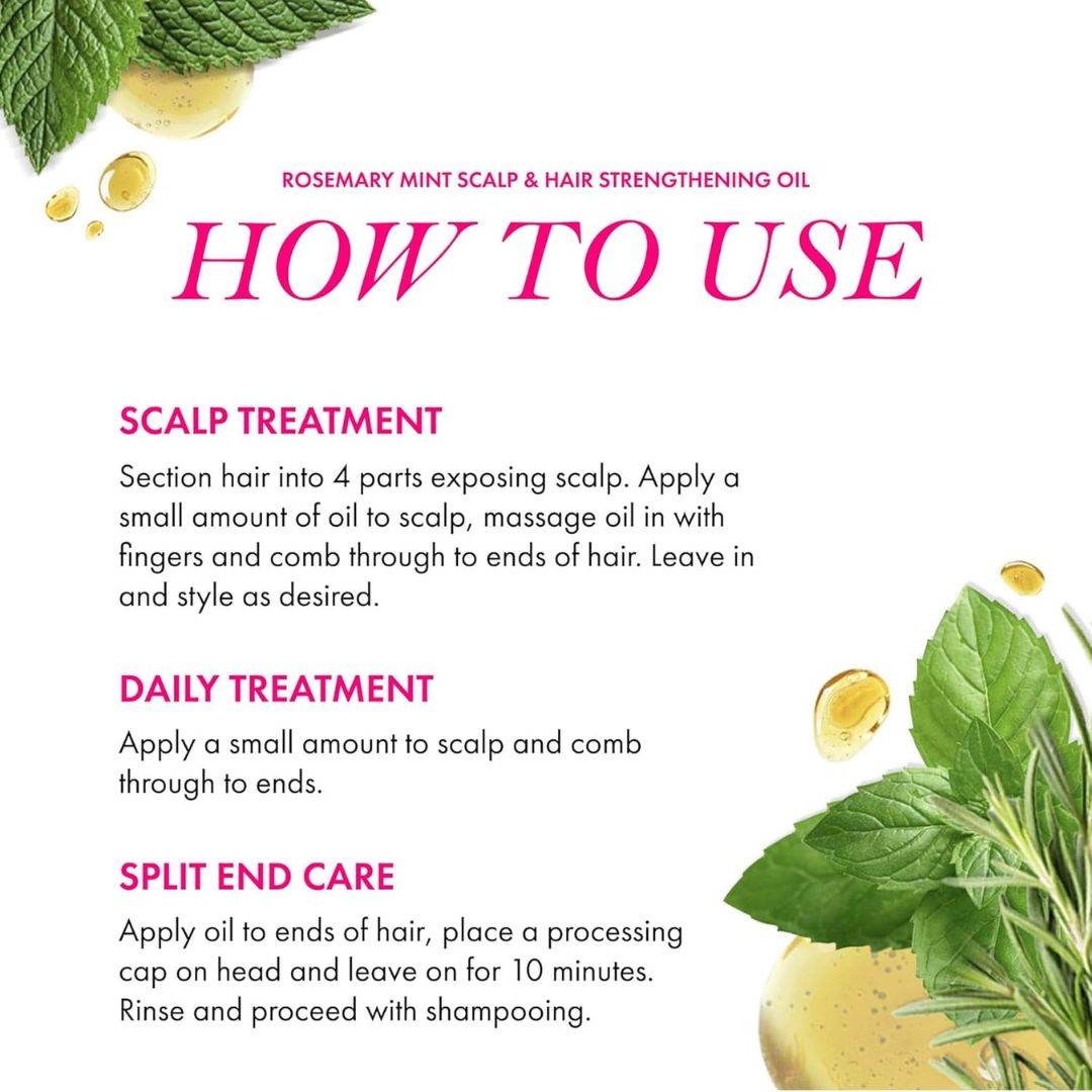 Mielle Organics Rosemary Mint Scalp & Hair Strengthening Oil for All Hair Types (2 Fl Oz)