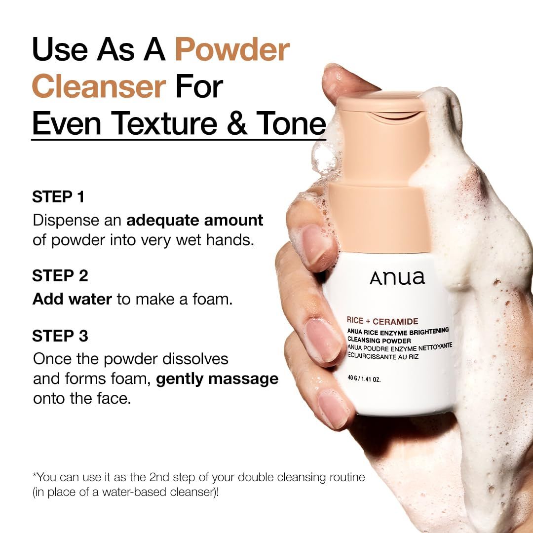 ANUA Rice Trio Set : Rice Cleansing Powder & Milky Toner & Hydrating Serum, Marshmallow face mask maker, for Glass skin, Fragrance Free, Korean Skincare