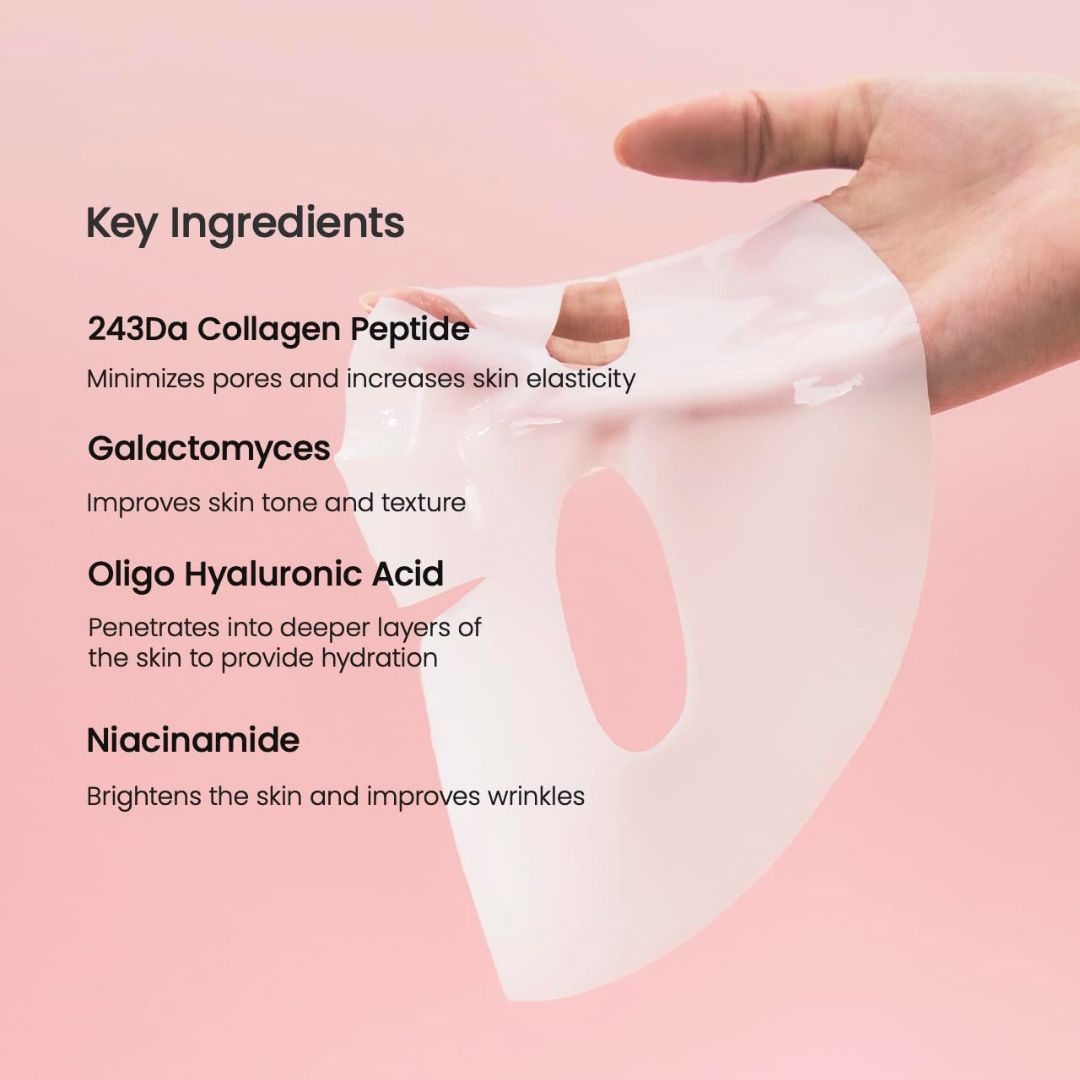 BIODANCE Bio-Collagen Real Deep Mask, Hydrating Overnight Hydrogel Mask, Pore Minimizing, Elasticity Improvement, 34g x4ea