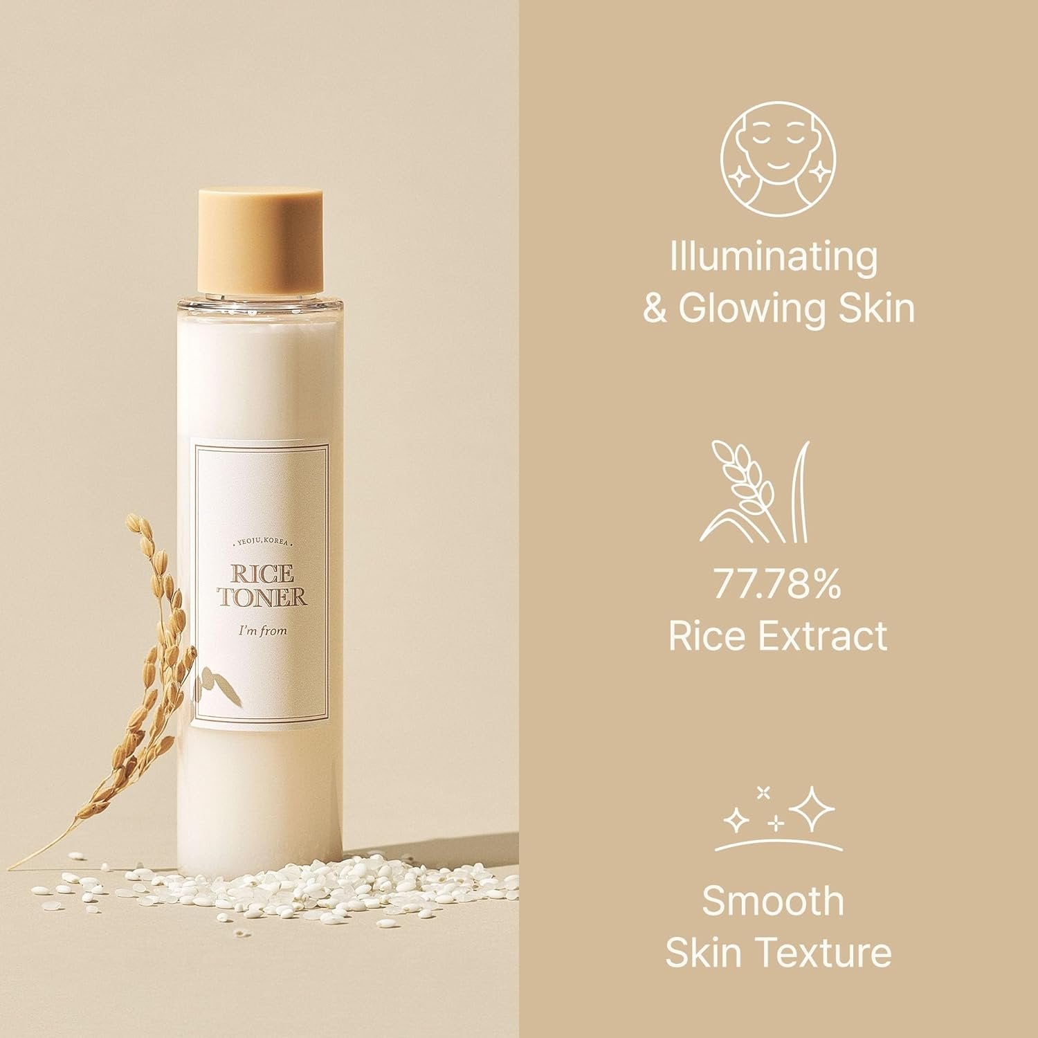 Rice Toner, 77.78% Rice Extract from Korea 150ml
