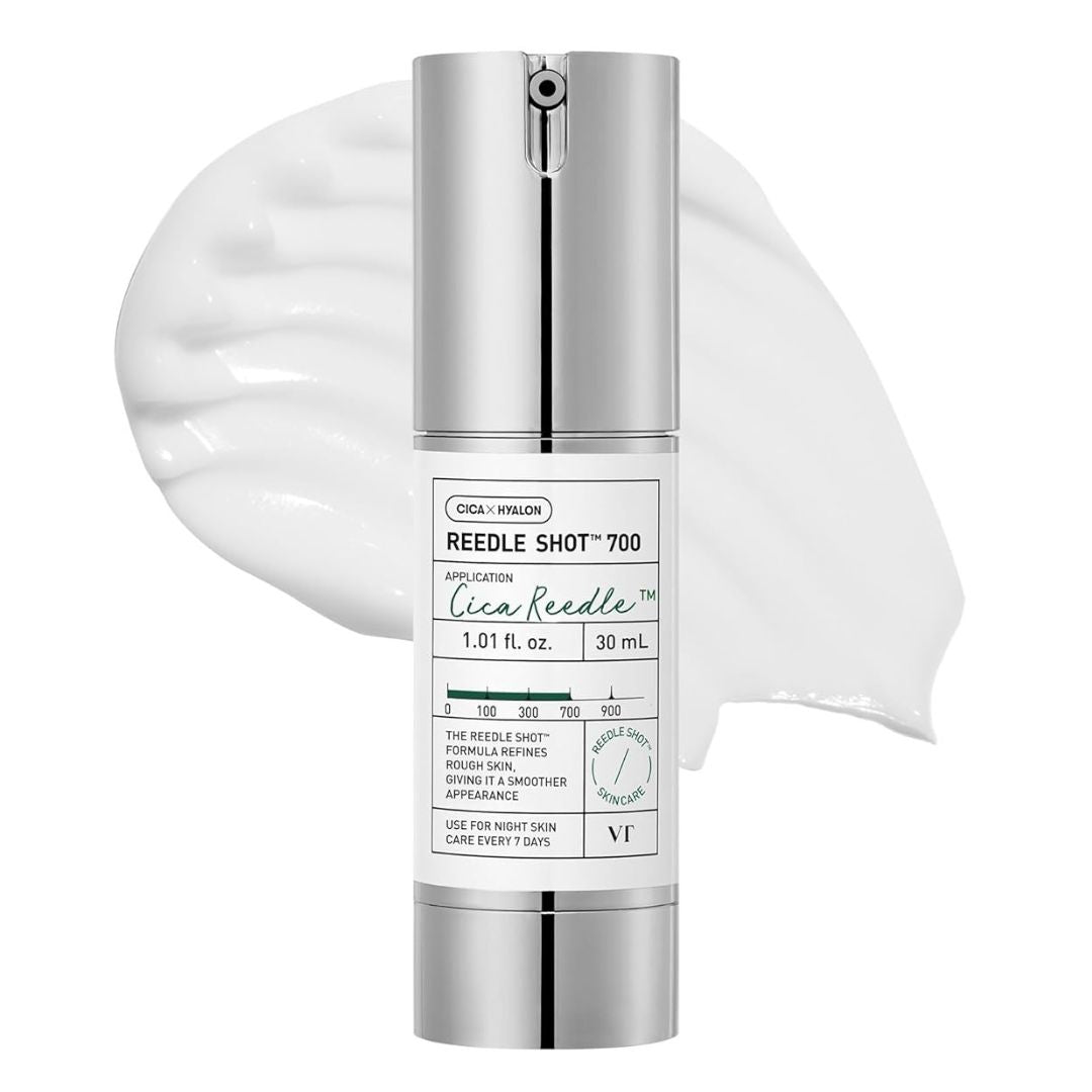 VT COSMETICS CICA Reedle Shot 700, Spicule Microneedling Serum for Pore Care&Exfoliation, Exosome&Centella Asiatica for Glass Skin, Acne&Blemish Care, Korean Liquid Skin Booster (1 Fl Oz / 30ml)